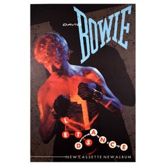 Poster pubblicitario musicale originale d'epoca David Bowie Lets Dance Greg Gorman