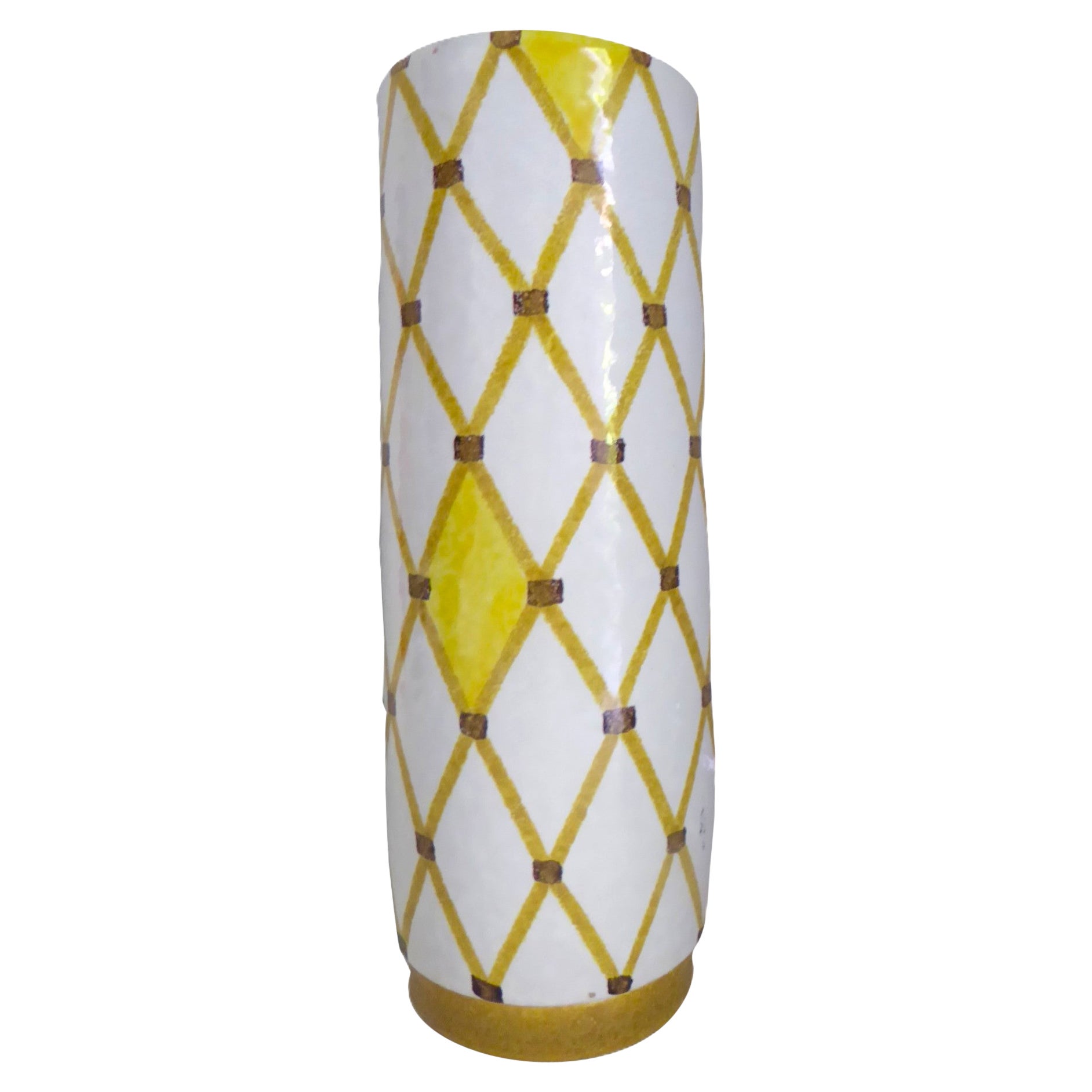 Bistossi Zylindrische Vase aus Keramik Spalier Design Italien 1960er Jahre attrib. A. Londi im Angebot