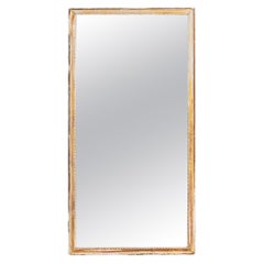 Specchio francese del 1900 in legno patinato bianco