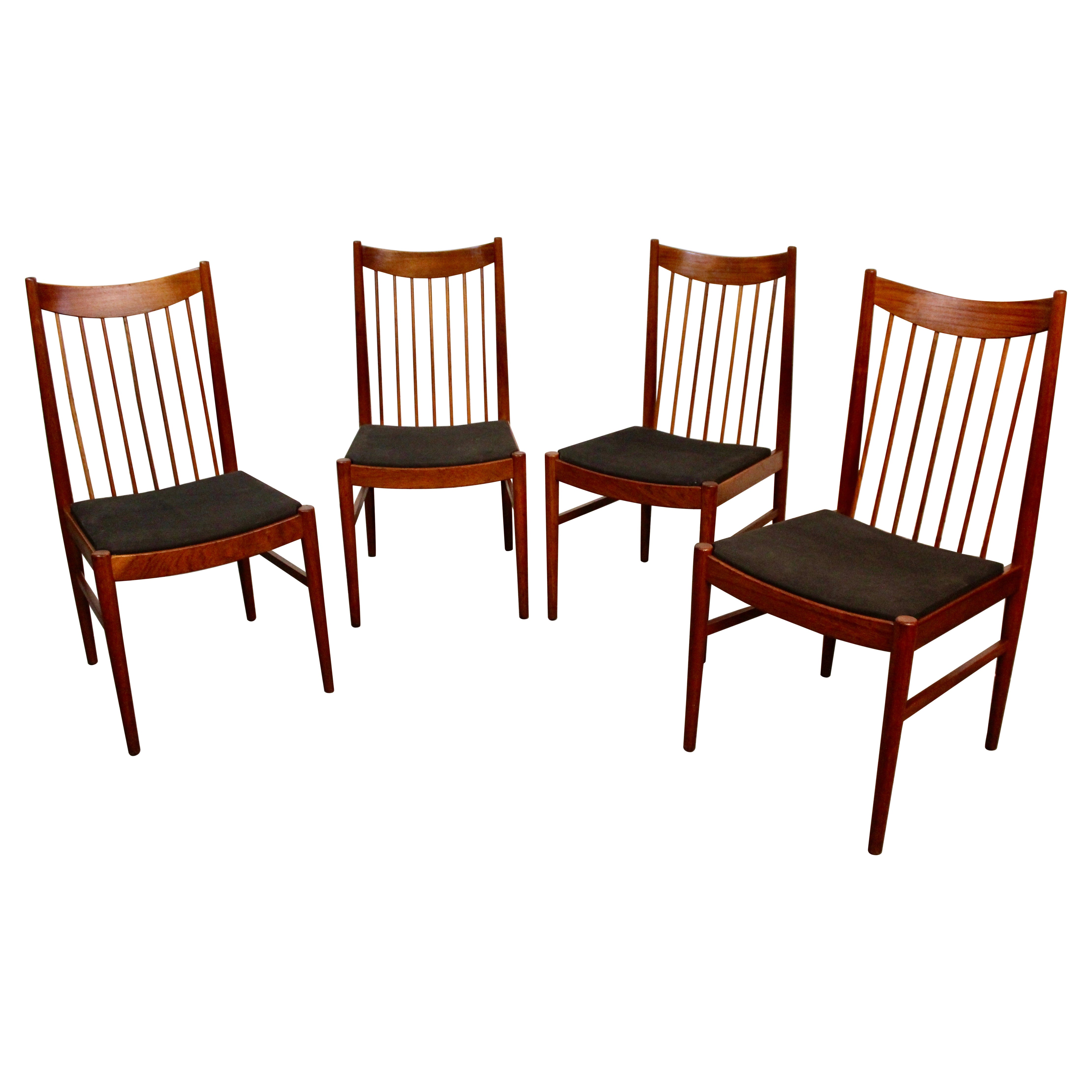 Spindelstühle aus Teakholz von Arne Vodder für Sibast, Dänemark, Mitte des Jahrhunderts