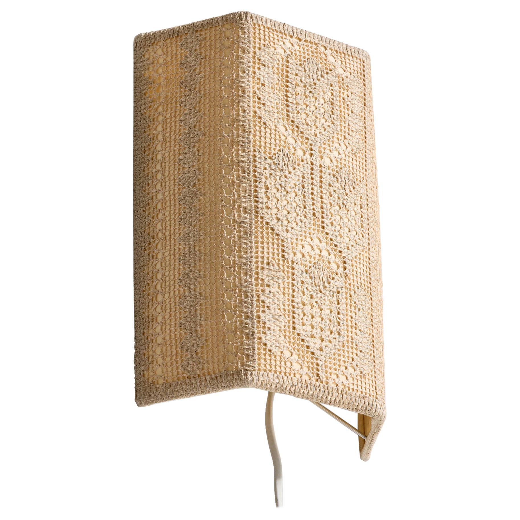 Schwedische Designerin, Wandleuchte, Stoff, Schweden, 1960er Jahre
