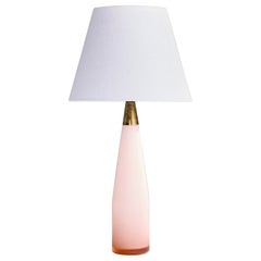 Lampada da tavolo di design italiano, vetro, ottone, Italia, anni '40