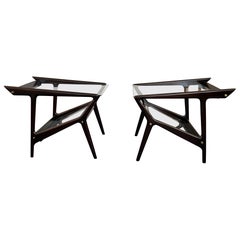 Pair Of Italian Mid-Century Modern Magazine Rack Side Tables By Ico Parisi