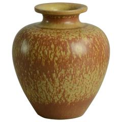 Stoneware Vase with Reddish Brown Streaky Matte Glaze by Gunnar Nylund
