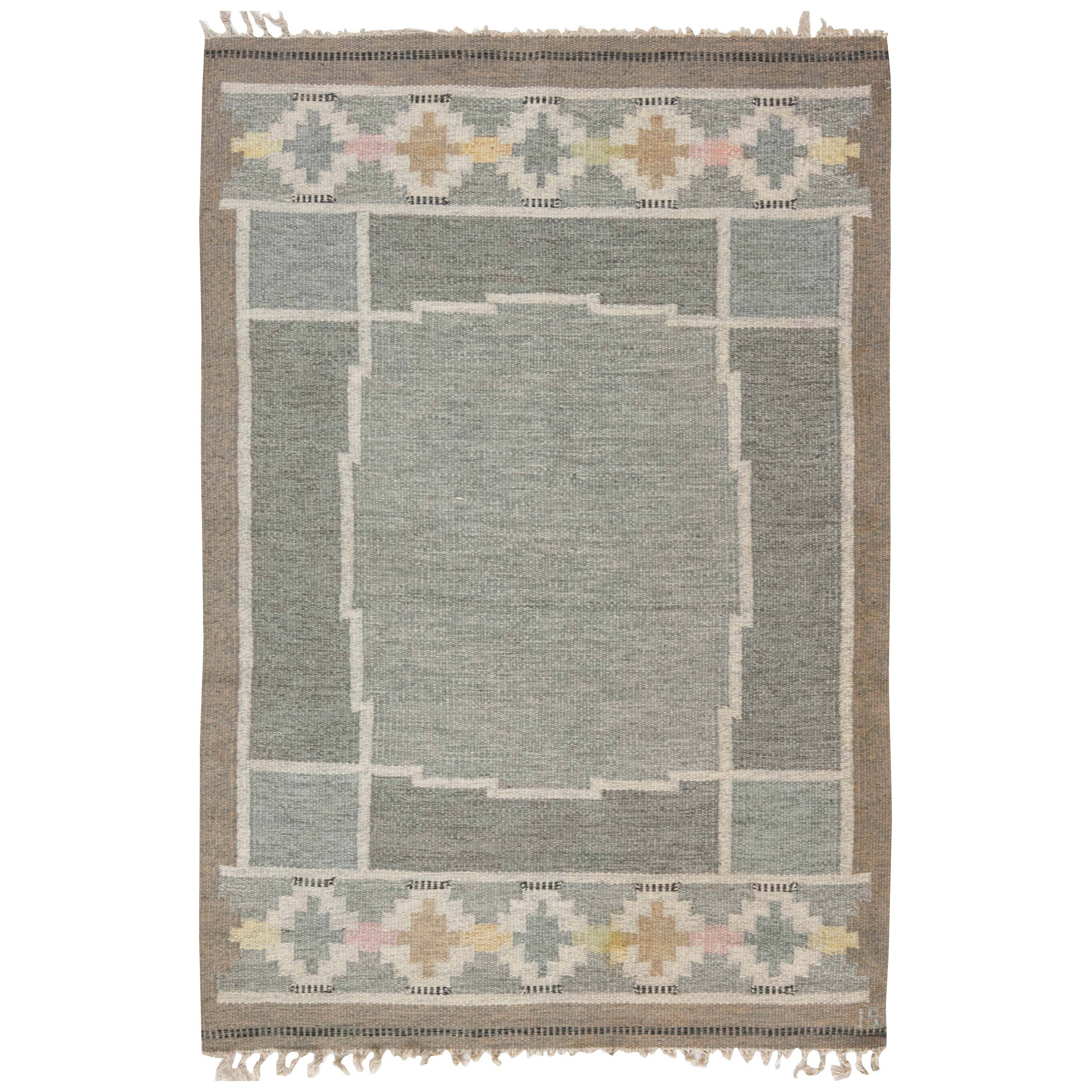 Midcentury Swedish Handmade Rug by Ingegerd Silow