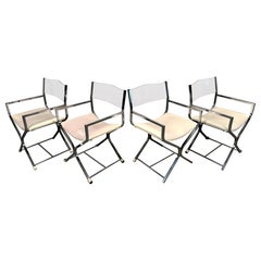 Vintage Mid-Century Lucite & Chrome Director’s Chairs