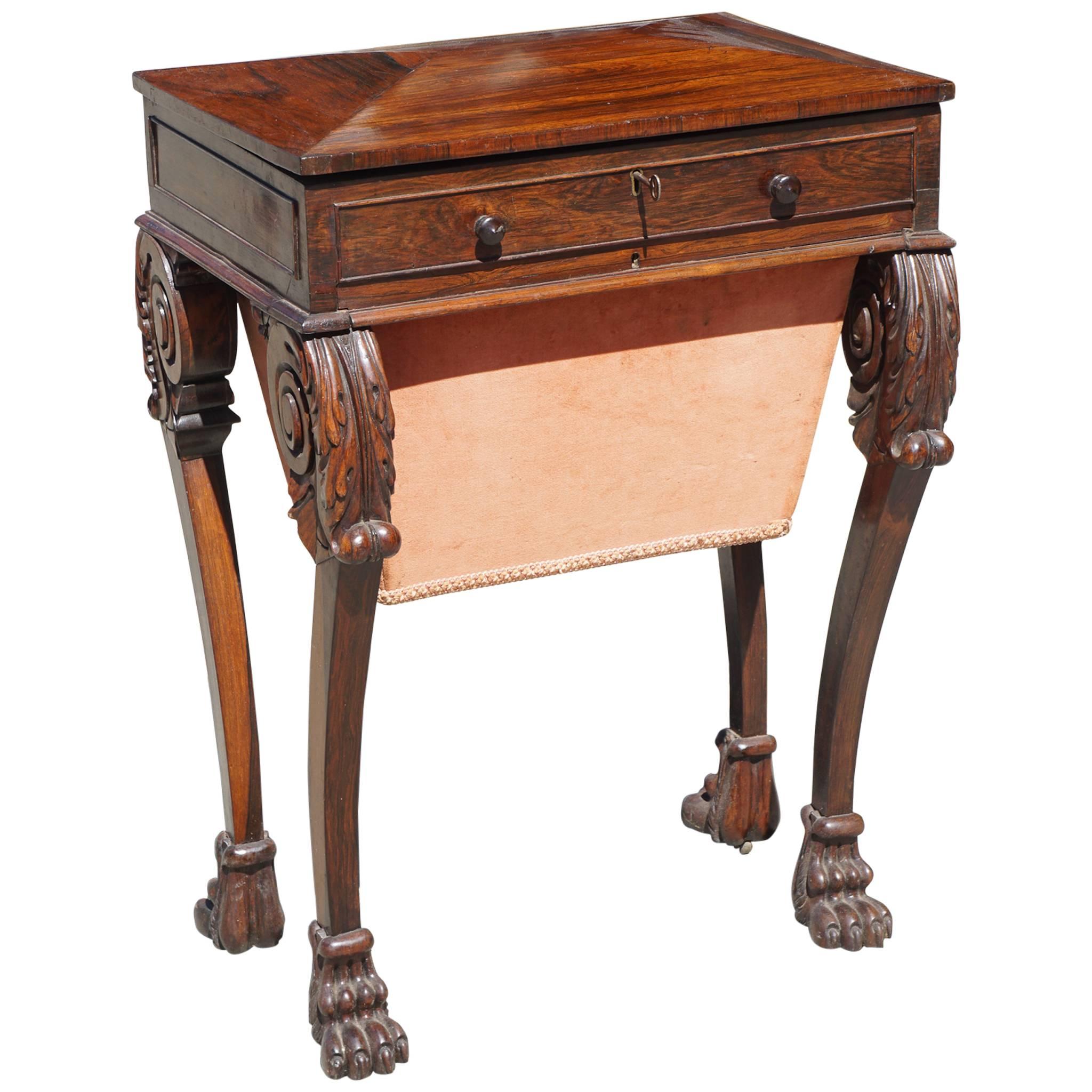 Period Regency Rosewood Work Table For Sale
