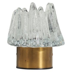 Lampada da tavolo di design svedese, vetro e ottone, Svezia, anni '60