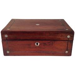 Rosewood and Mother of Pearl Inlaid Letter Box