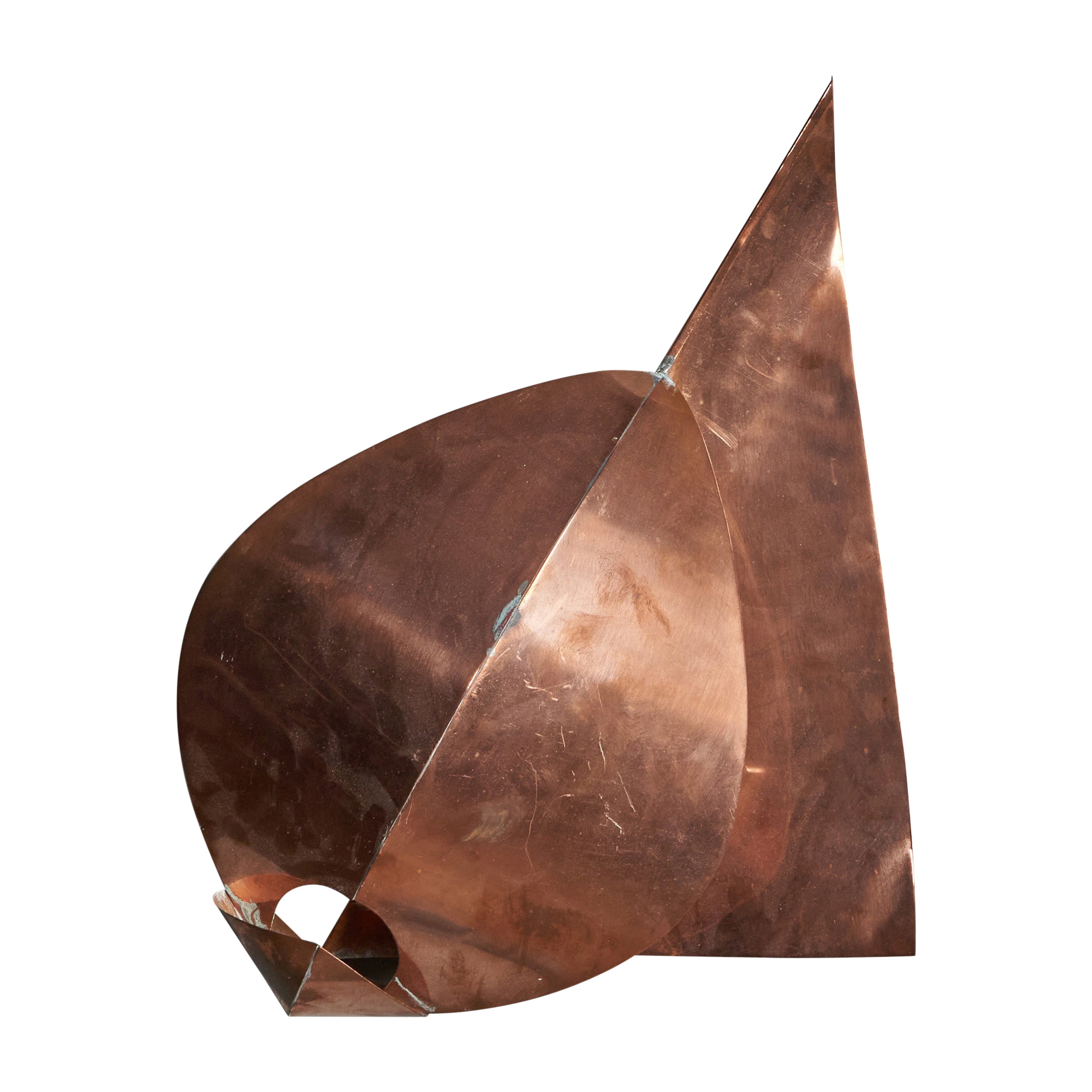 Swedish Designer, Freeform Wall Light, Copper, Sweden, 1970s