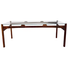 1960s Danish Modern Rosewood Coffee Table (Refinished)