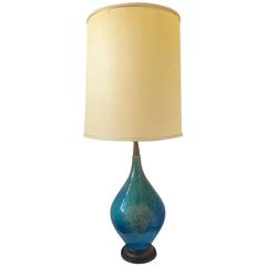Mid-Century Modern Turquoise Lava-Glaze Lamp by Helmet Bruchman for Haeger