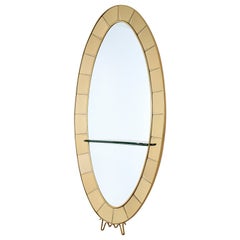 Vintage Cristal Art Mirror with Glass Shelf
