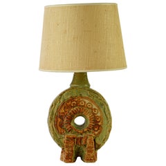 Skulpturale Bernard Rooke-Keramiklampe, British Studio Pottery