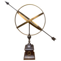 Vintage English Country Iron Garden Armillary Sundial