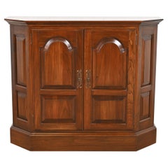 Georgian Carved Cherry Wood Buffet Server or Bar Cabinet, Circa 1960