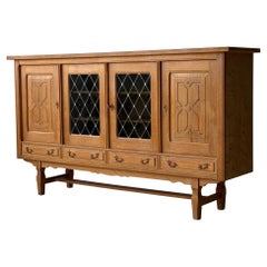 Buffet danois en chêne sculpté et bois brutaliste