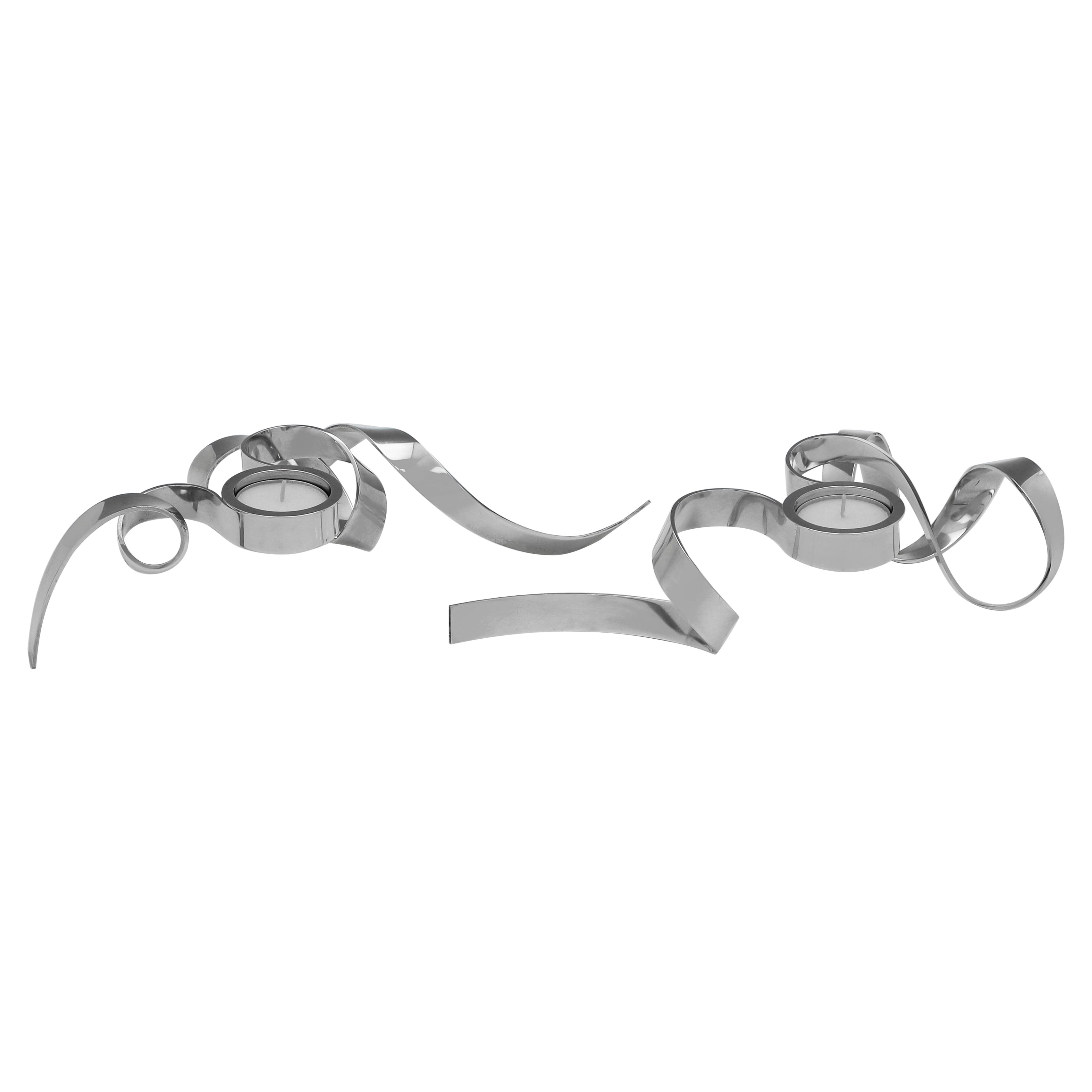 Skulpturale Teelichthalter aus Silberband - Moderne Eleganz von Ane Christensen im Angebot