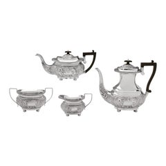 Edwardian antique sterling silver tea and coffee service - made in 1901