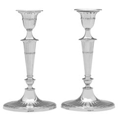 Pair of Victorian sterling silver candlesticks - Hallmarked in 1898
