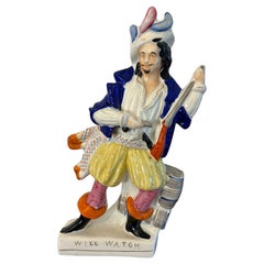 Large Antique Quality Staffordshire Flatback Figure of Will Watch Smuggler
