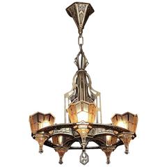 Tudor Gothic Five-Light Original Finish and Glass, circa 1930 10