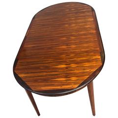 Danish Round Rosewood Dining Table, Two Skirted Leaves, Moller