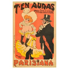 Original Antikes Cabaret-Theaterplakat T'en Auras Parisiana Revue Jack Abeille, Original