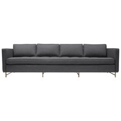 Large Paul McCobb Tuxedo Sofa on Brass Base