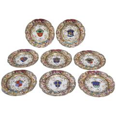 Eight Naples Armorial Plates