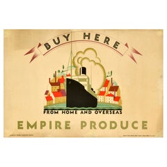 Original Vintage-Werbeplakat Empire Produce From Home And Overseas, EMB, Original