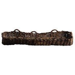 Cesta rural de mimbre tejida a mano para secar, Francia, S. XIX