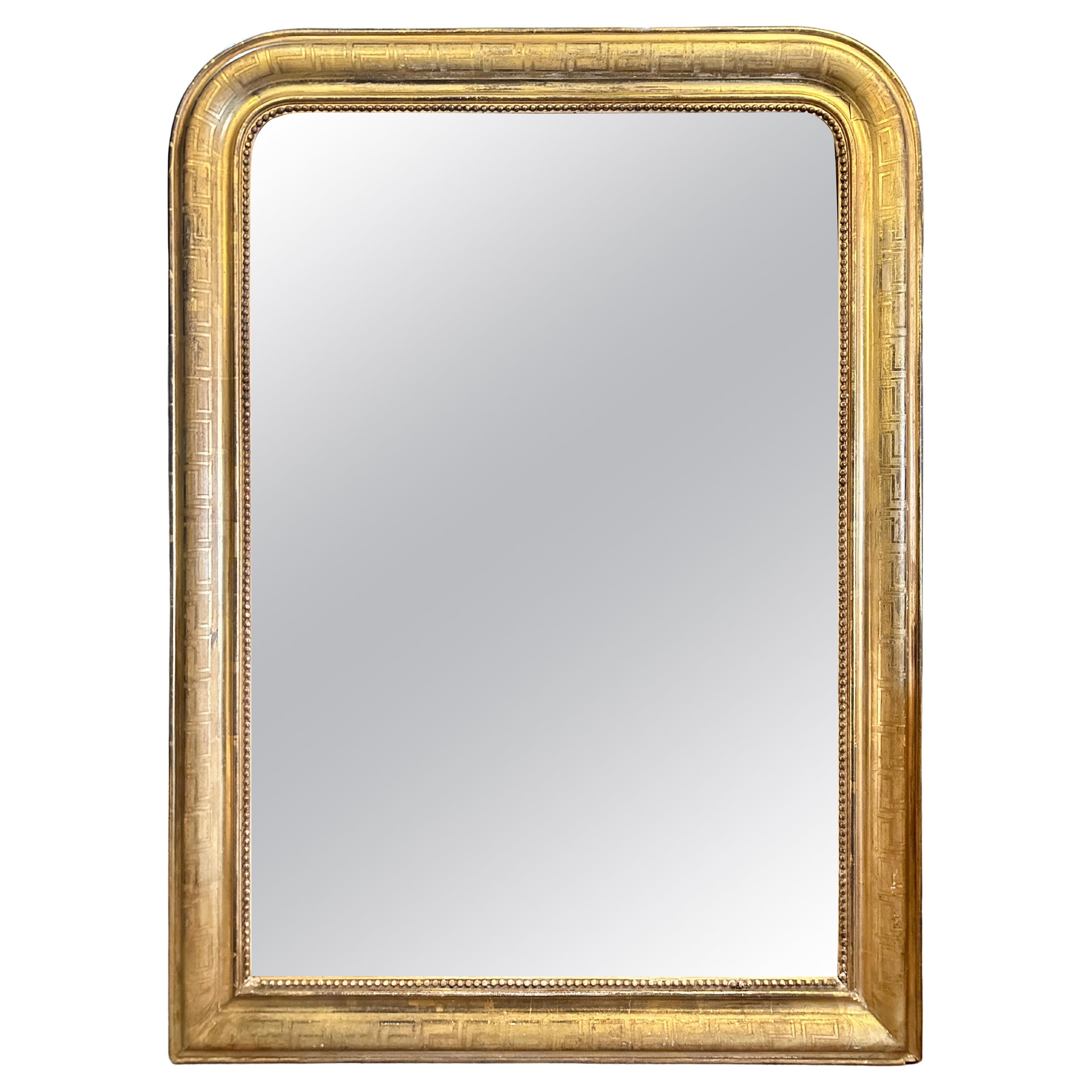 Antique Dome Mirror en or et doré de Louis Philippe