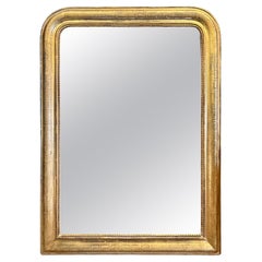 An Antique French Louis Philippe Dome Toped Gold Gilt Mirror