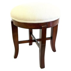 French Modern Neoclassical / Art Deco Mahogany Stool / Bench, Jean-MIchel Frank