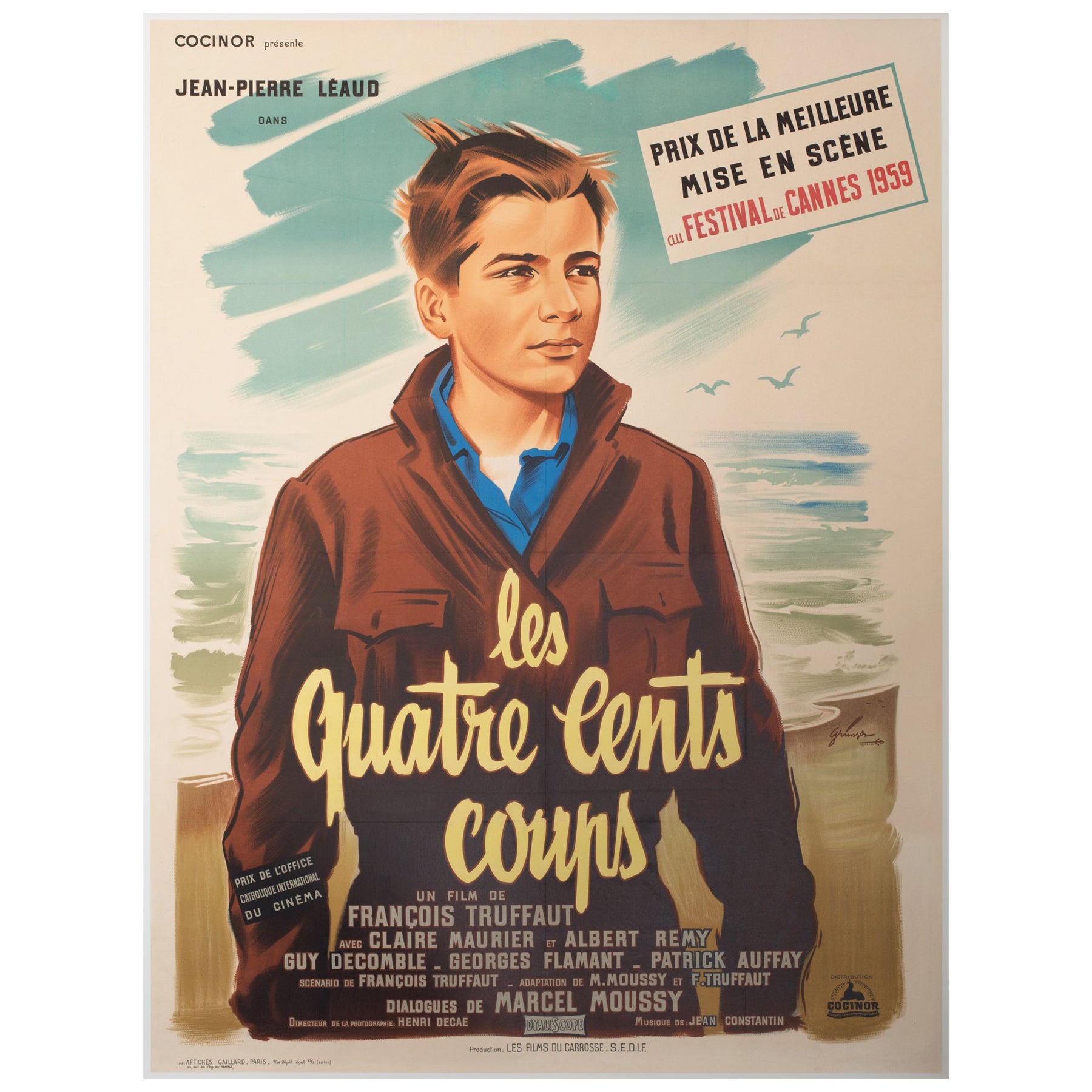 THE 400 BLOWS, 1959, style affiche du grand film français, BORIS GRINSSON