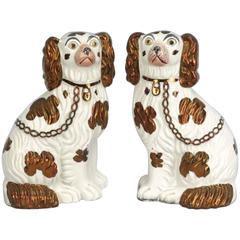 Pair of #3 Copper Lusture Staffordshire Spaniels