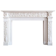 Cheminée en marbre blanc de style Regency