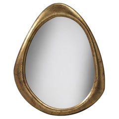 Salvador Art-Deco-Style Gold-Leaf Wooden Wall Mirror by Spini Firenze