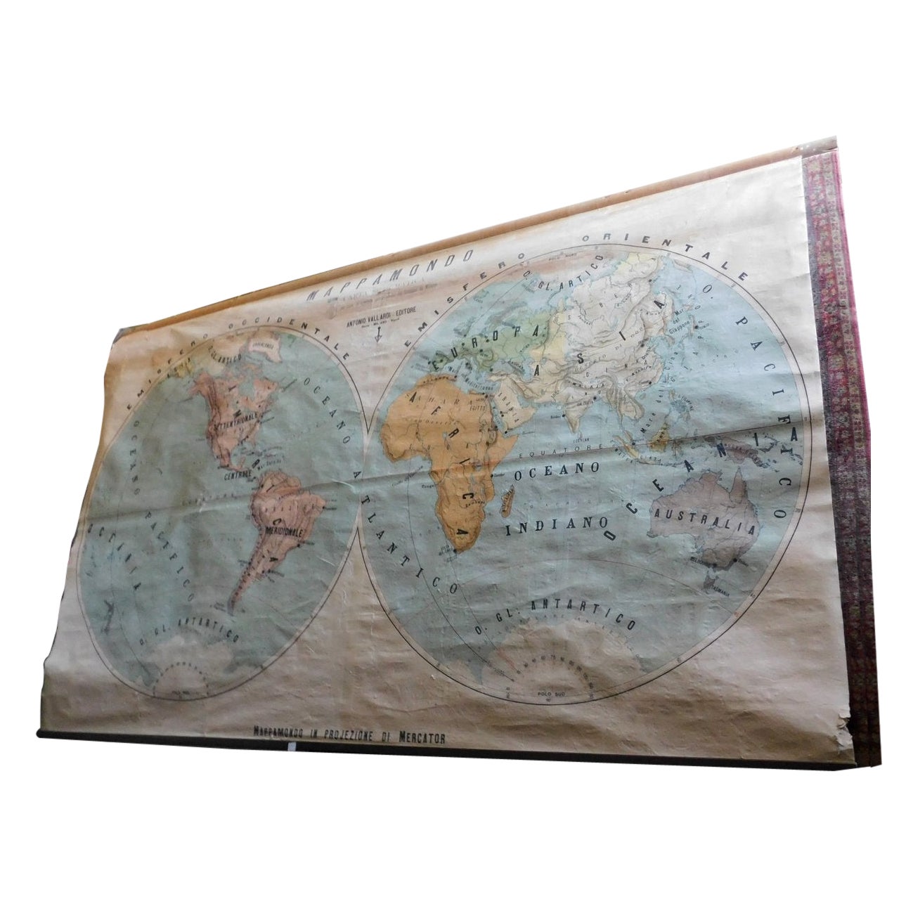Mapa del Planisferio de Antonio Vallardi Editore, Italia