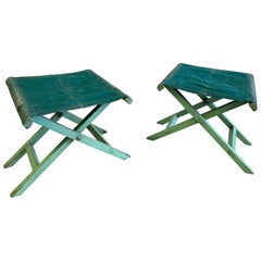 Pair French Modern Neoclassical Stools / Benches style of Jean-Michel Frank 1930