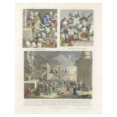 Satire sur la bulle des mers du Sud et la société britannique par William Hogarth, 1800