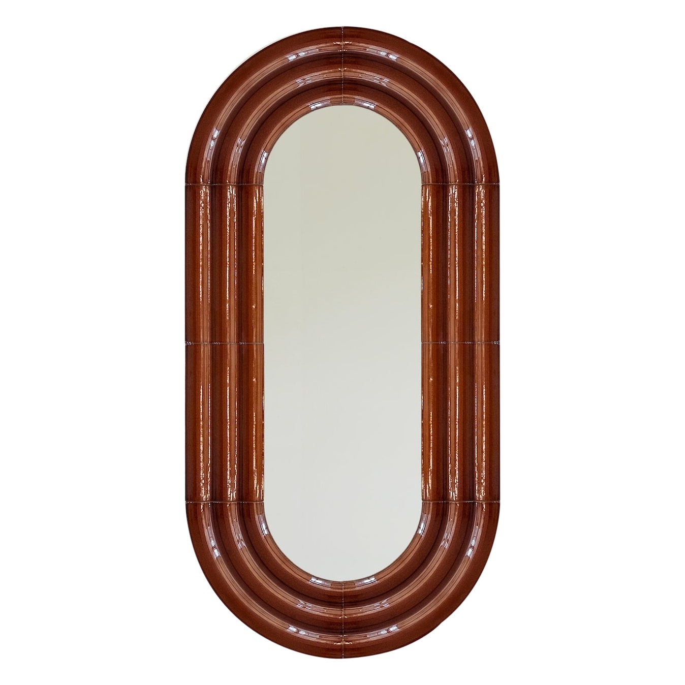 Specchio in ceramica Contemporary 'ELO 5' di Pani Jurek, 120-60 Brown