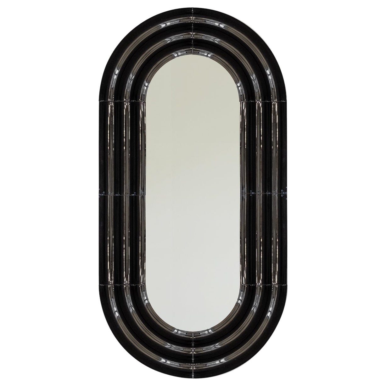 Contemporary Ceramic Mirror 'Elo 5' by Pani Jurek, 120-60 Black