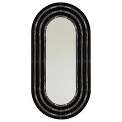 Contemporary Ceramic Mirror 'Elo 5' by Pani Jurek, 120-60 Black