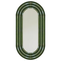 Contemporary Ceramic Mirror 'Elo 5' by Pani Jurek, 120-60 Green
