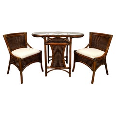 Vintage Bamboo and Wicker Dining Set