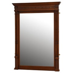 Turn of the Century Walnut Wall Mirror H152cm