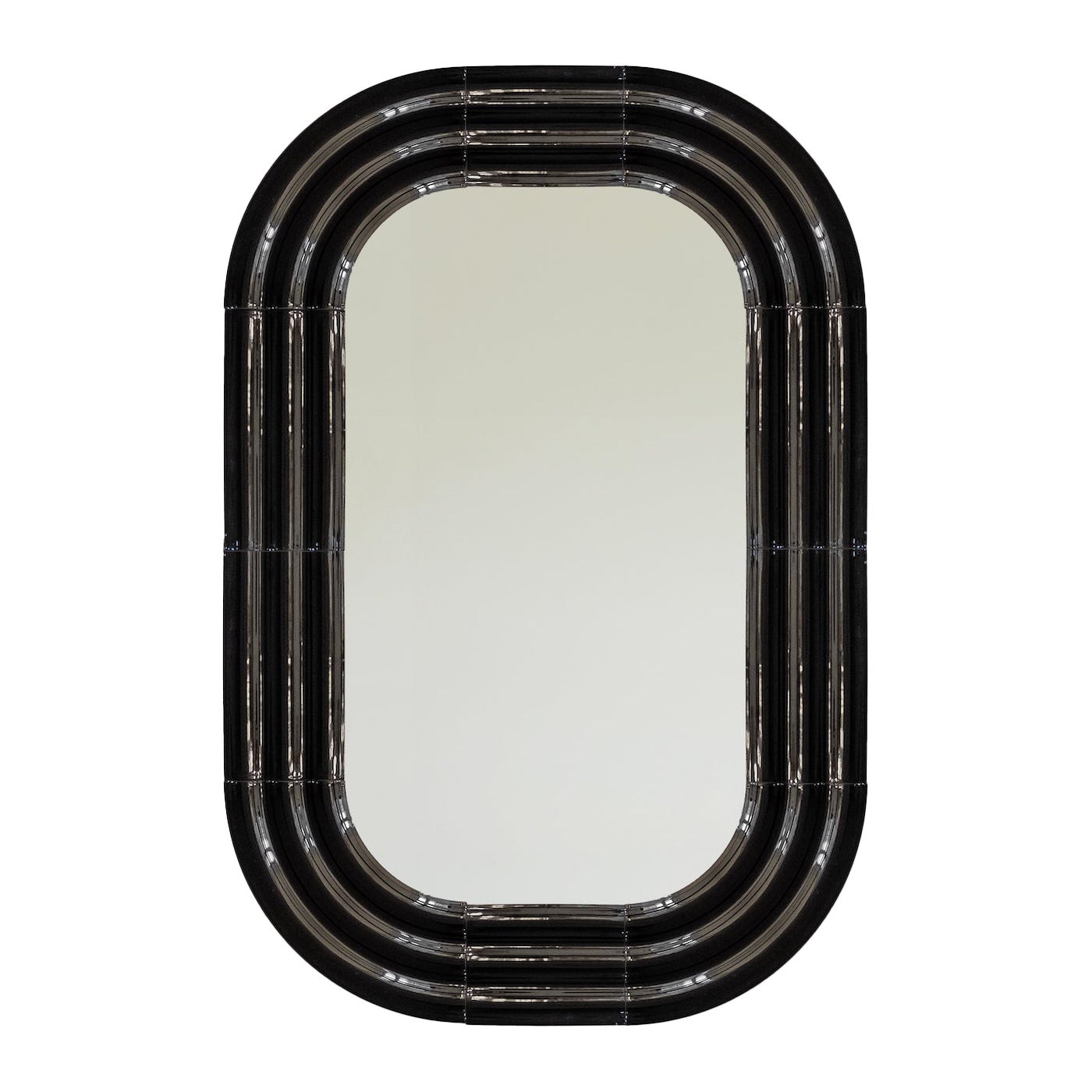 Contemporary Ceramic Mirror 'Elo 6' by Pani Jurek, 120-80 Black