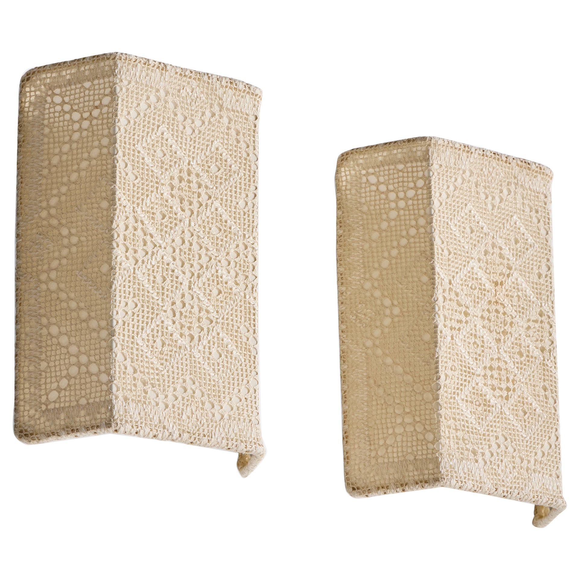 Swedish Designer, Wall Lights, Fabric, Sweden, 1960s